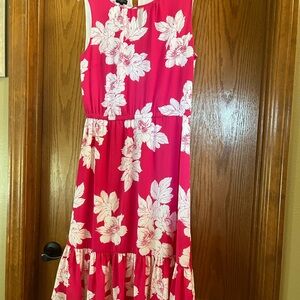Talbots Pink Ruffled Tiered Sundress for Wedding Guest